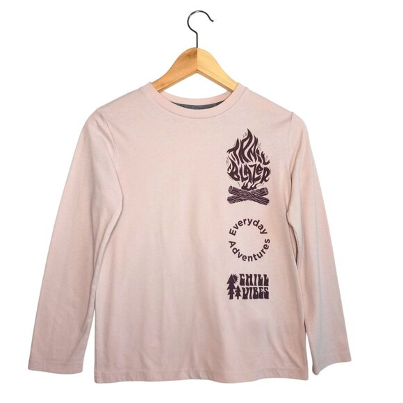 Old Navy Other - Old Navy Boys’ Long Sleeve Graphic Tee – Size 10/12 – Light Mauve  Pink